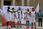 Gwanju Universiade torch lit in Paris 