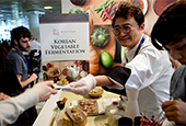 Korean seafood dishes on display in Madrid