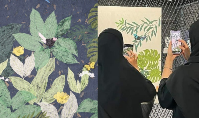 Collage artist stresses nature through nouveau use of Hanji